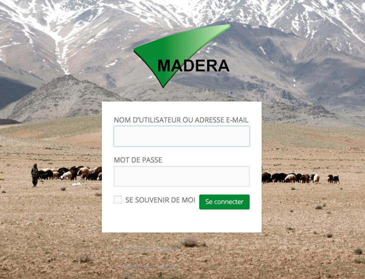 se connecter au tableau de bord du site de MADERA